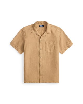 Classic Fit Slub Linen Camp Shirt