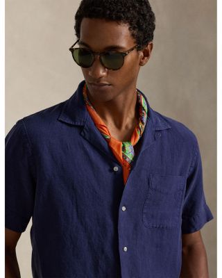 Classic Fit Slub Linen Camp Shirt