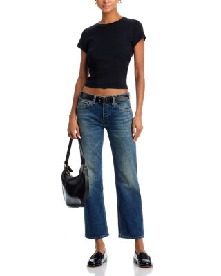 Slim Straight Crop Jeans in Smoke Water