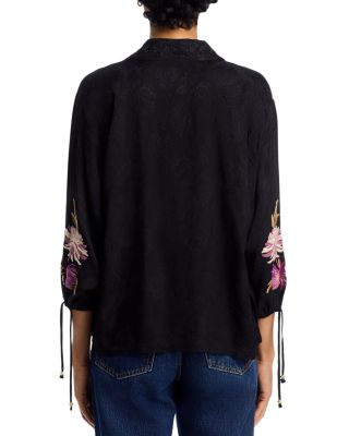 Embroidered Tie Sleeve Kimono