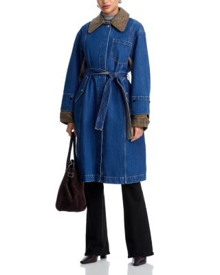 Denim Combo Trench Coat