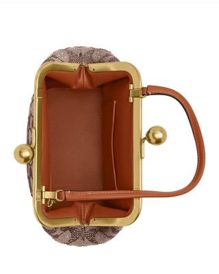 Crystal Signature Jacquard Kisslock Frame Bag