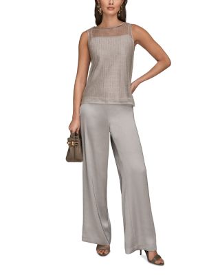 Sleeveless Beaded Mesh Top