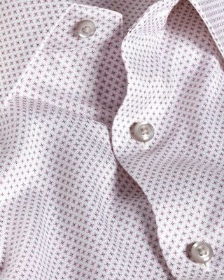 Trim Fit Micro Geometric Print Dress Shirt