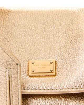 Metallic Leather Top Handle Bag