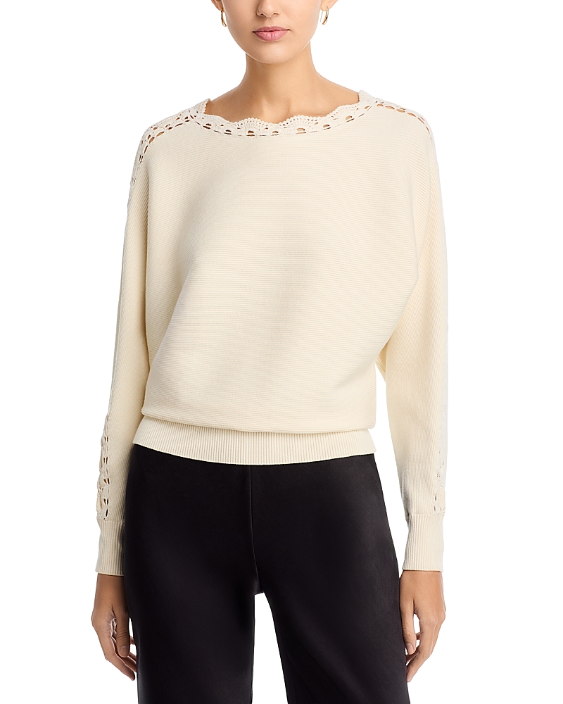 Elie Tahari The Juniper Dolman Sleeve Sweater In White