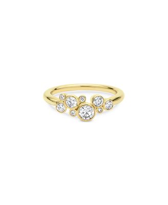 18K Yellow Gold Fizz Diamond Bezel Cluster Ring