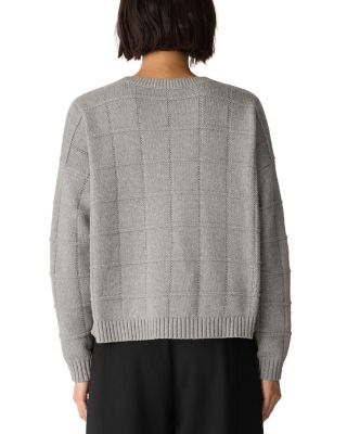 Pointelle Grid Sweater