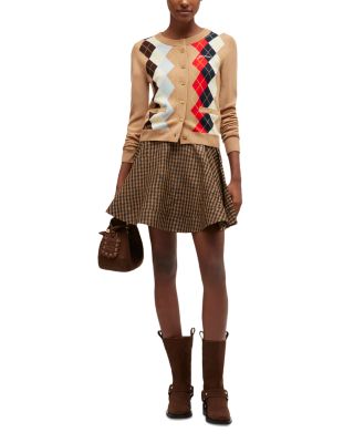 Wool &amp; Cashmere Argyle Cardigan