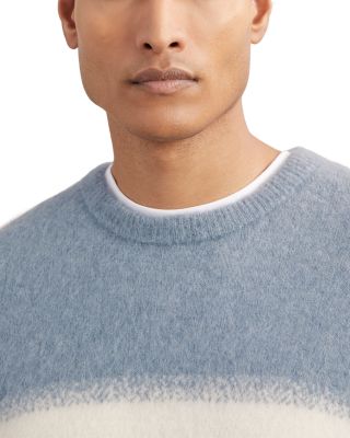 Piers Long Sleeve Crew Stripe Brush Alpaca Wool Jumper