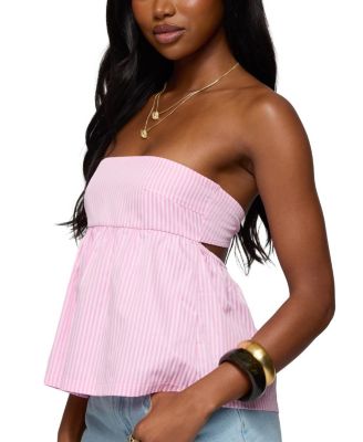 Maddie Strapless Striped Babydoll Top