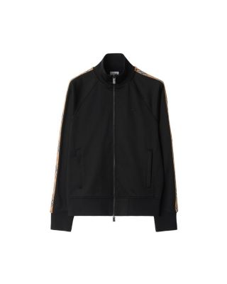 Check Trim Cotton Blend Track Jacket