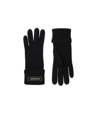Logo Patch Wool Blend Gloves
