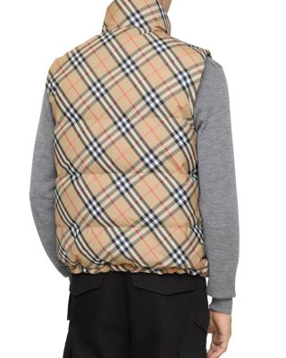Reversible Check Puffer Gilet