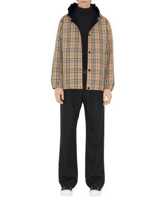 Reversible Check Nylon Hooded Jacket