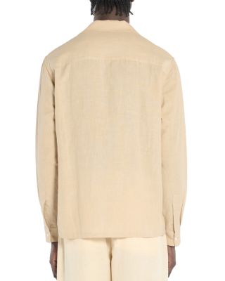 Embroidered Button Front Camp Shirt