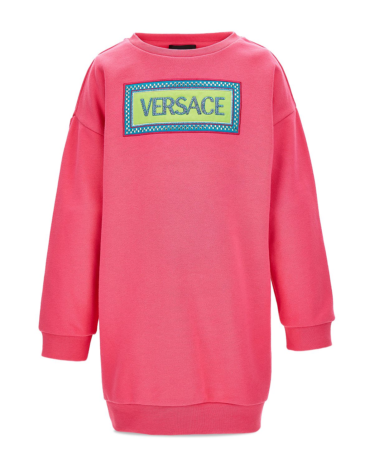 Versace Girls' Electric Logo Embroidery Studded Fleece Dress - Little Kid, Big Kid