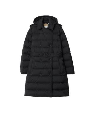 Mid-length Nylon Hooded Puffer Coat