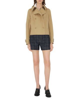 Cropped Cotton Trench Jacket