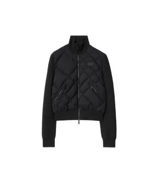 Check-stitch Nylon and Wool Jacket