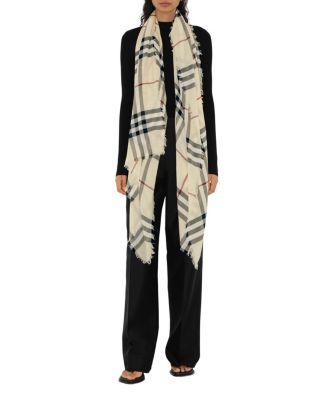  Wide Check Wool Scarf