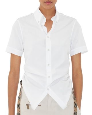 Check Trim Cotton Shirt