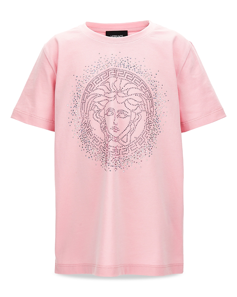 Versace Girls' Strass Medusa Embellished Jersey Tee - Little Kid, Big Kid