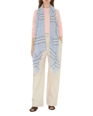  Wide Check Wool Scarf