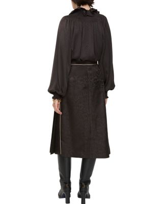 Sunflower Pleated Silk Skirt