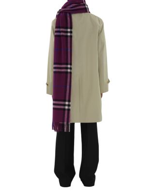 Wide Check Cashmere Scarf