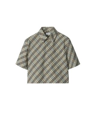 Cropped Check Cotton Shirt