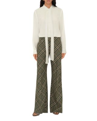 Check Wool Tailored Trousers