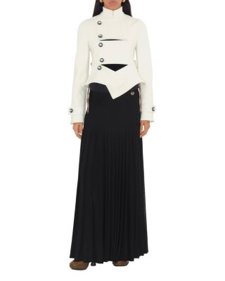  Pleated Crepe Jersey Maxi Skirt