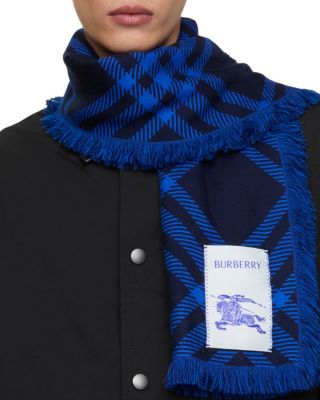  Wide Check Wool Silk Scarf