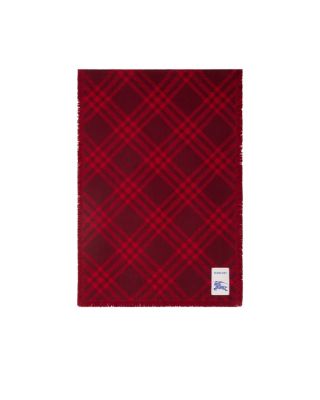  Wide Check Wool Silk Scarf