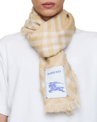  Wide Check Wool Silk Scarf