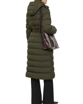  Long Nylon Hooded Puffer Coat