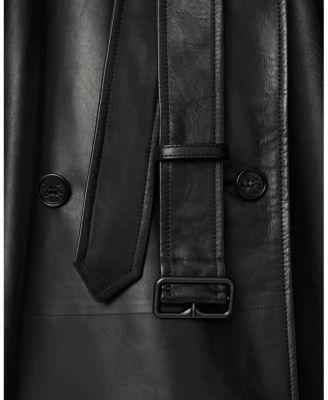 Long Leather Castleford Trench Coat