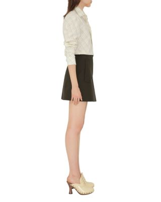 Bonded Gabardine Trench Mini Skirt