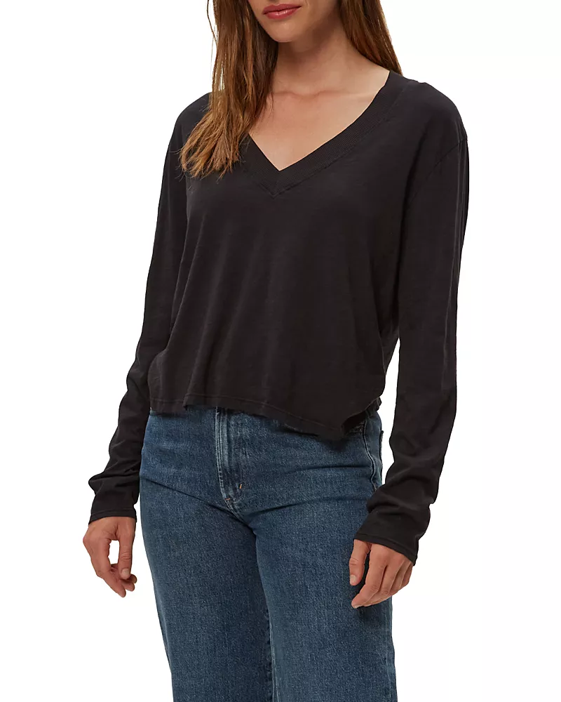 Michael Stars Brea Cropped V-Neck Tee