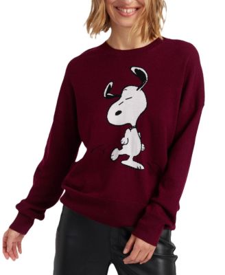  Women's Wool Cashmere Dancing Snoopy Sweater