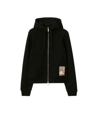  Check Label Cotton Zip Hoodie