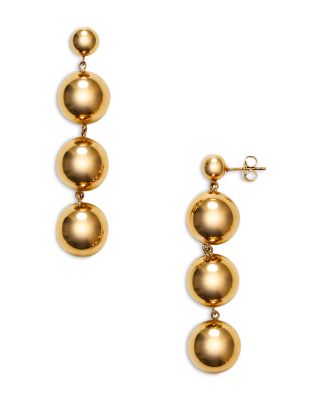 Hi Hold Gold Beaded Linear Drop Earrings