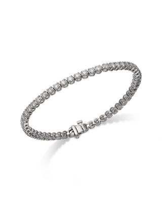 Diamond Tennis Bracelet in Platinum, 3.98 tcw