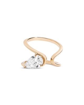 Certified Lab Grown Diamond Zaha Wrap Ring with Pear in 14K Yellow Gold, 1.5 tcw