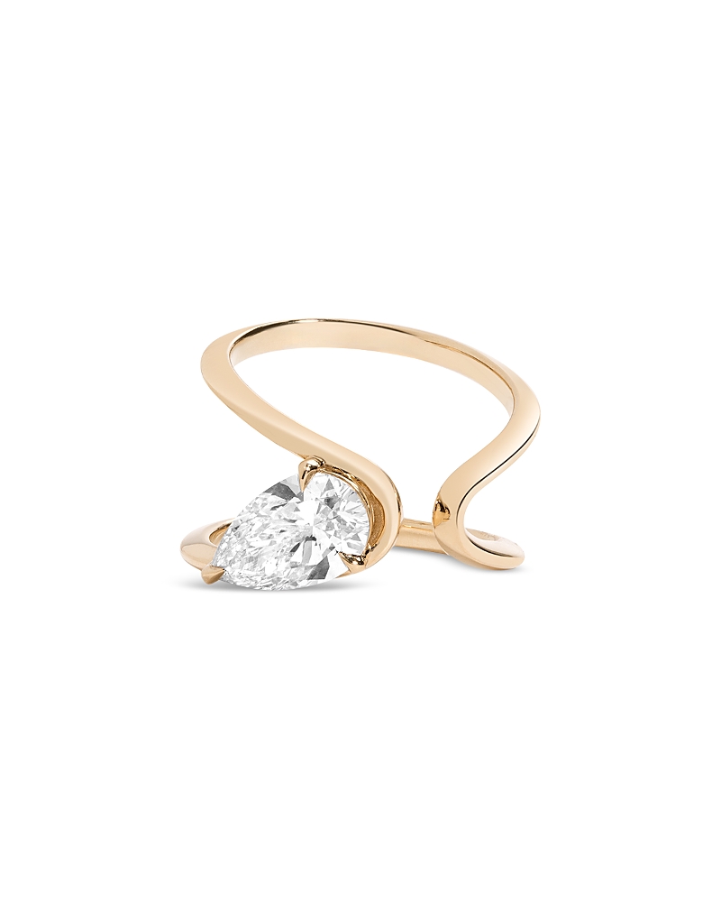 Shahla Karimi From The Luxe Collection Certified Lab Grown Diamond Zaha Wrap Ring With Pear In 14k Yellow Gold, 1.