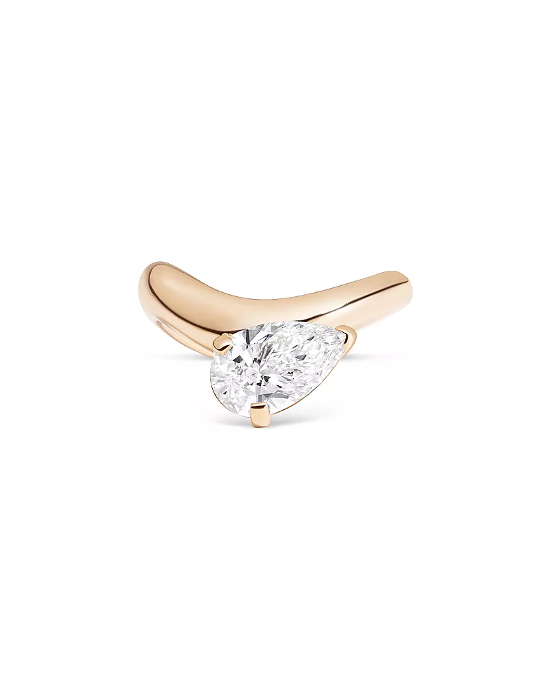 Shahla Karimi from the Luxe Collection Certified Lab Grown Diamond Cloud Offset Pear Ring in 14K Yellow Gold, 2.01 tcw