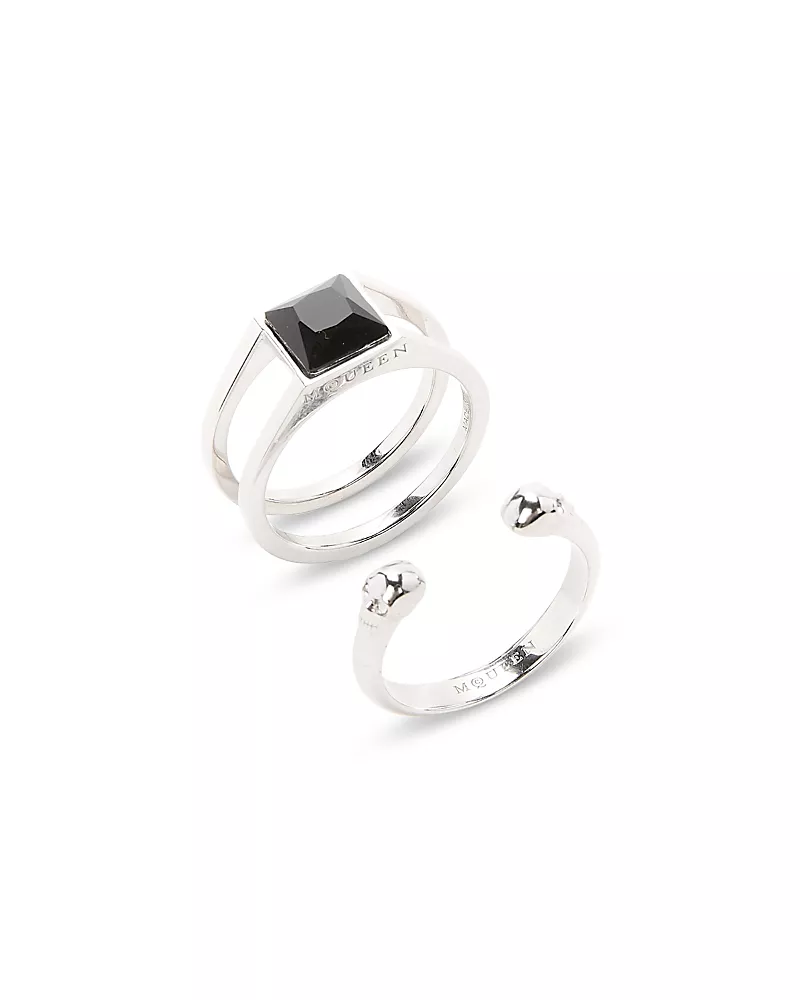 McQueen Brass & Glass Skull Ring