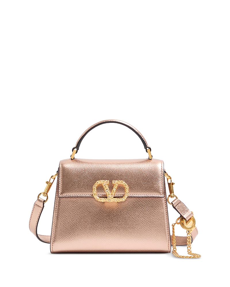 Valentino Garavani Vsling Mini Vlogo Convertible Top Handle Bag In Pink