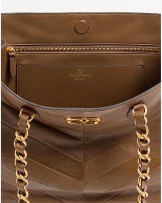 Laseine VLogo Leather Tote Bag